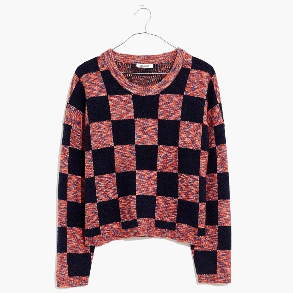 COPY - Madewell Checkered Crewneck Sweater